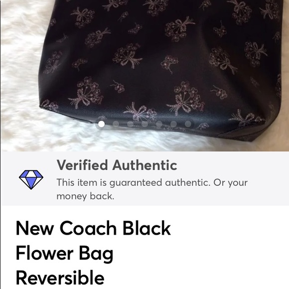 New COACH Reversible Tote BAG Floral Mahogany - Picture 10 of 11